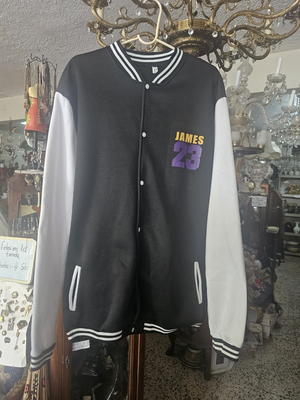 Lebron James 23 Black & White Varsity Jacket